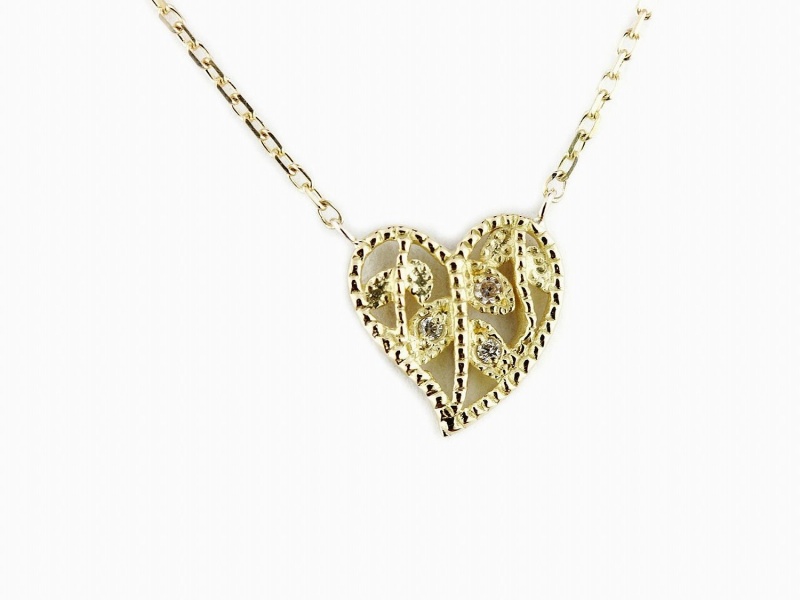 two ply 374nc Botanical Heart Necklace 