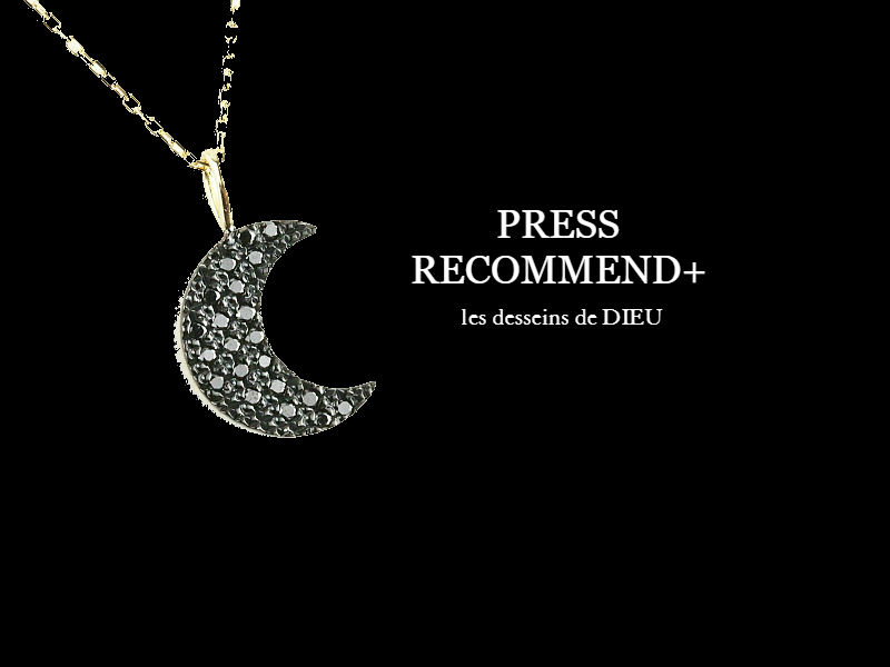 PRESS RECOMMEND+ Volume2.　晩夏初秋に活躍する　～クレセント・ネックレス～　two ply 258 “Lune Noir” Crescent Moon Necklace